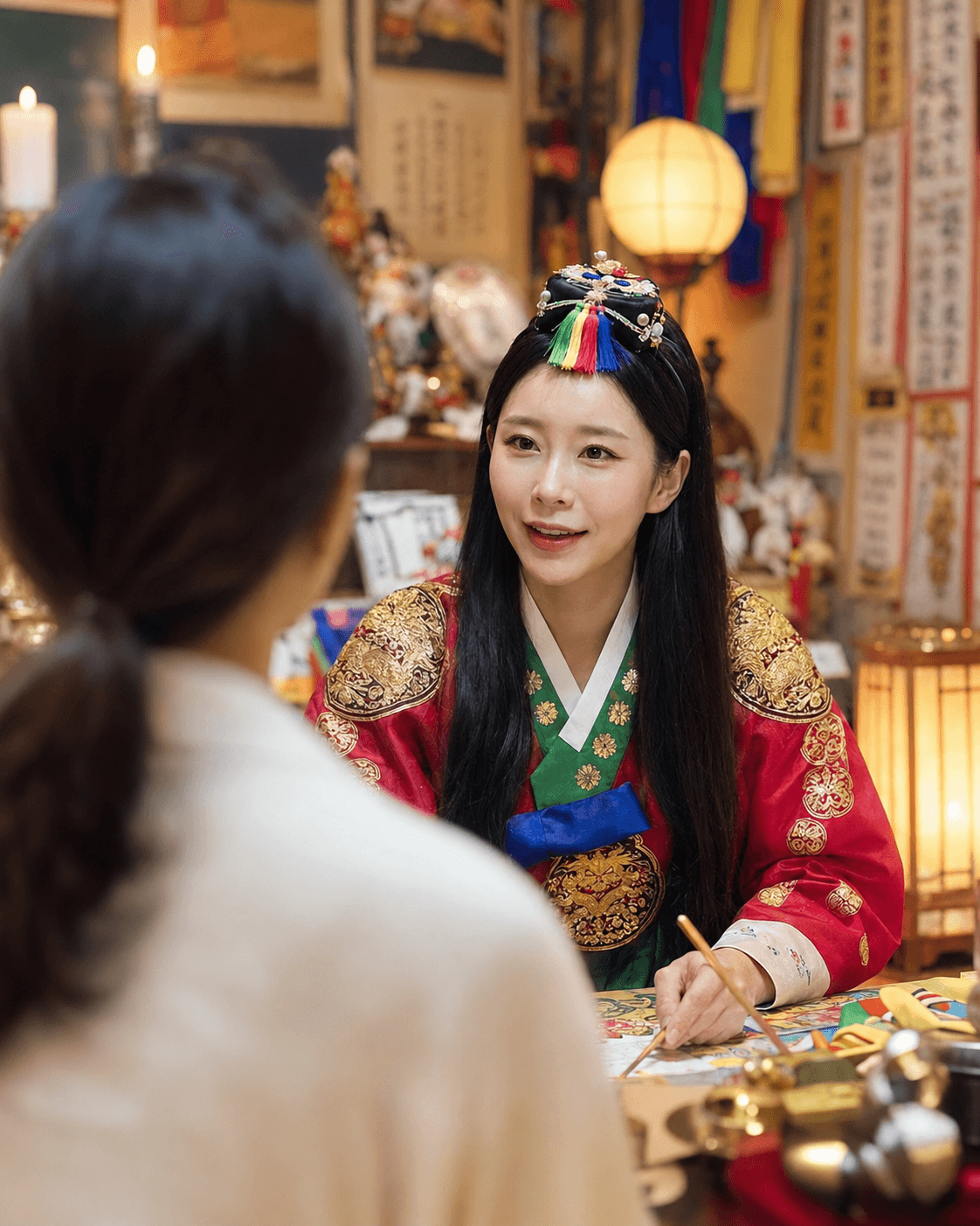 명월아씨 — 한복을 입고 상담하는 명월당 상담사